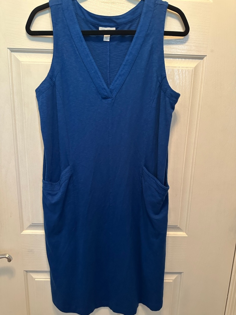 J. Jill Knit Deep Royal Blue Sleeveless Pocket Dress Size Small Pull on style